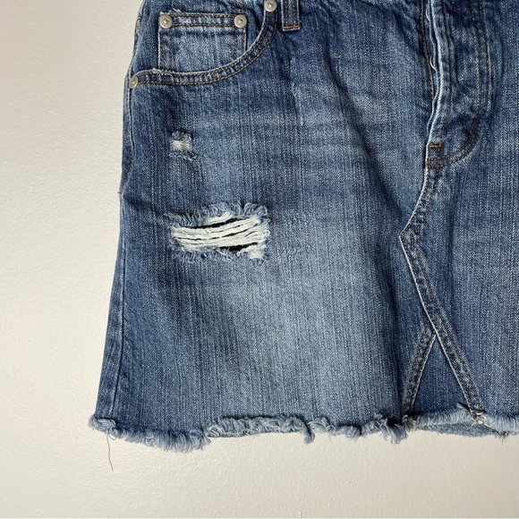 Altar'D  State Distressed Denim Jean Mini Skirt M - Picture 3 of 5